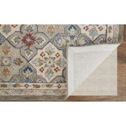 Feizy Rylan 8638F Transitional Floral & Botanical In Taupe/Ivory/Red -Grayson-Living 0097524c60151987ddbb013396da624e20740315