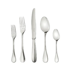 Christofle Steel Perles 5-Piece Stainless Steel Flatware Set