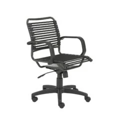 Euro Style Bungie Flat Mid Back Office Chair -Grayson-Living 02572BLK 02