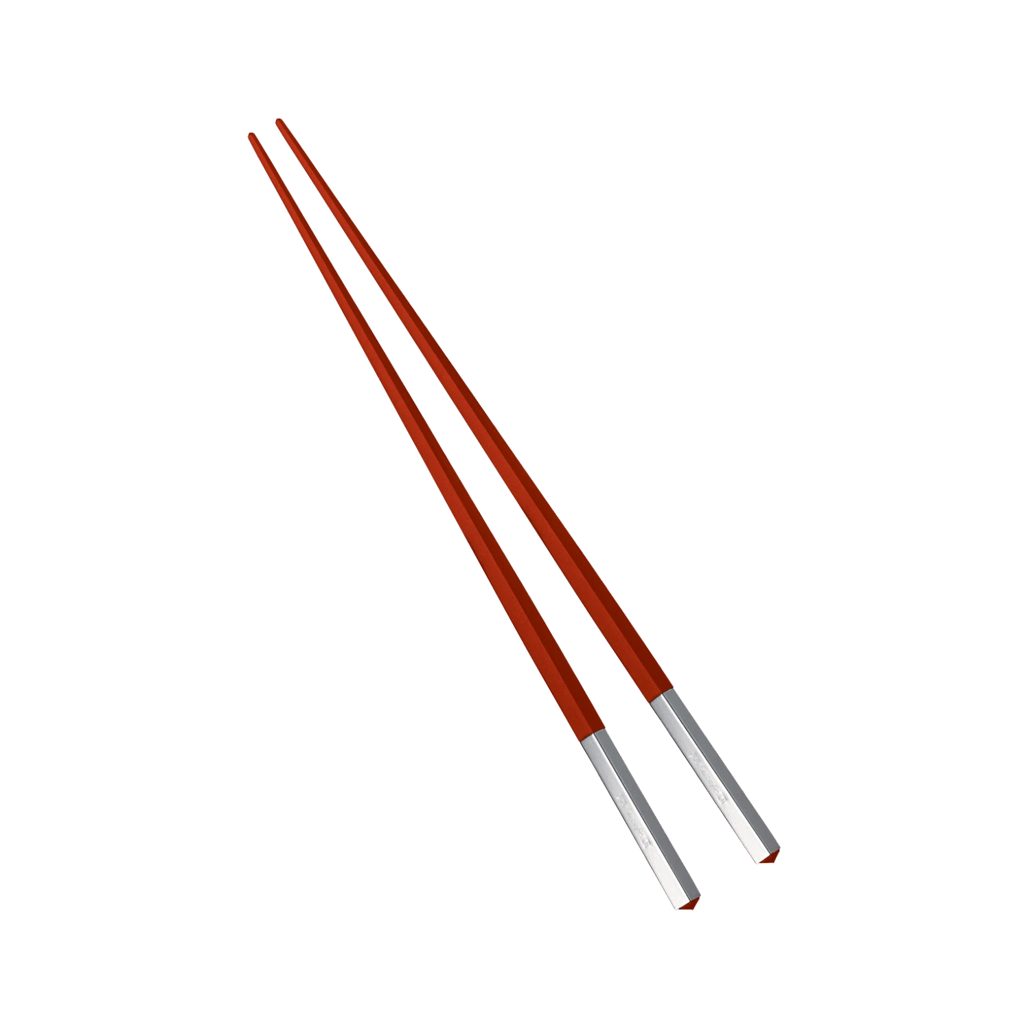 Christofle UNI Silver-Plated Red Japanese Chopsticks 1 Christofle UNI Silver-Plated Red Japanese Chopsticks