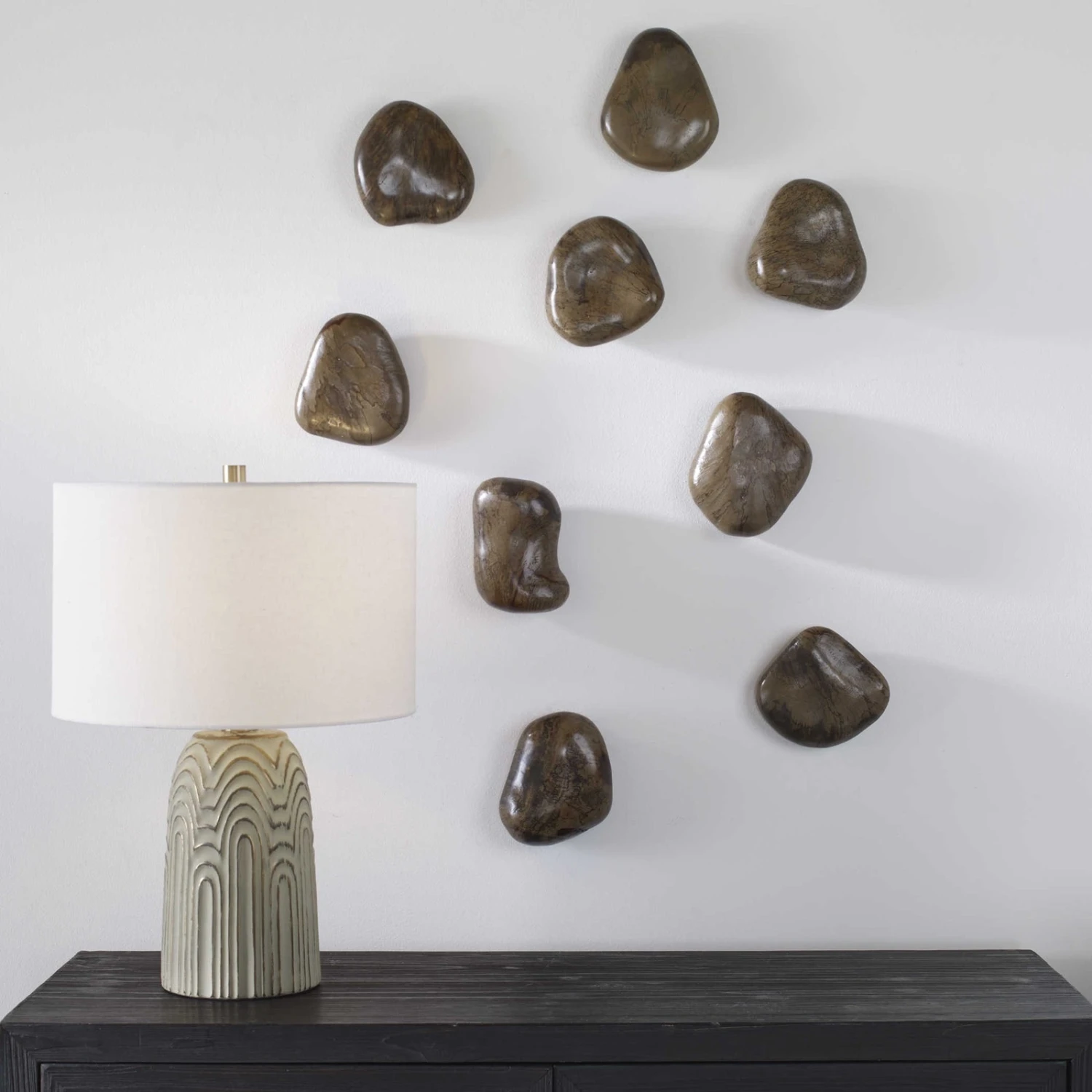 Uttermost Pebbles Wood Wall Decor - Set Of 9 1 Uttermost Pebbles Wood Wall Decor - Set Of 9