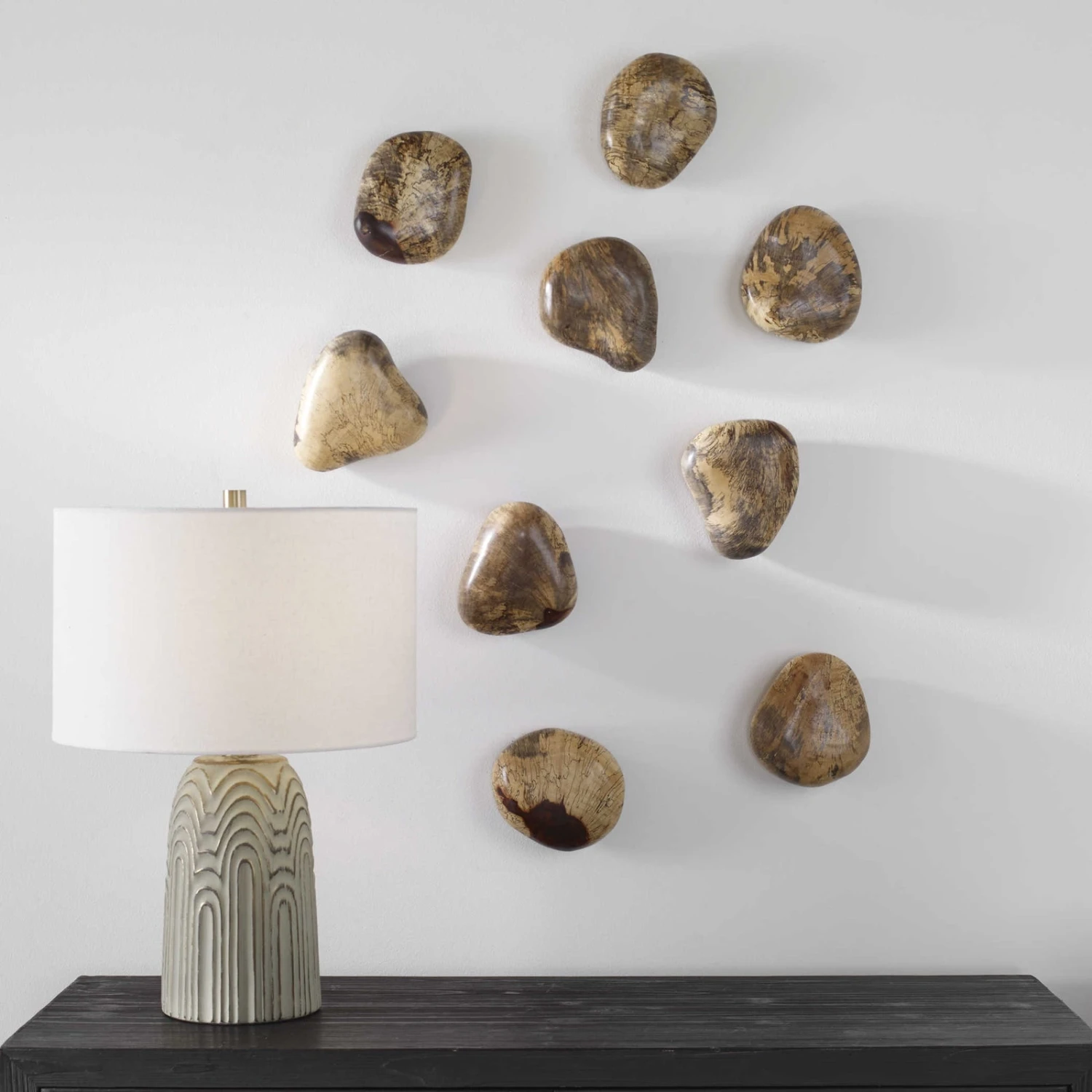 Uttermost Pebbles Wood Wall Decor - Set Of 9 4 Uttermost Pebbles Wood Wall Decor - Set Of 9 - Image 4