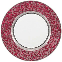 Raynaud Tolede Platinum Red Salad Cake Plate
