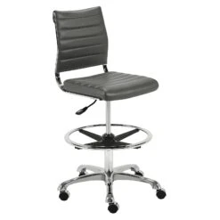 Euro Style Axel Adjustable Height Drafting Stool -Grayson-Living 10600GRY 4