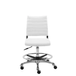Euro Style Axel Adjustable Height Drafting Stool -Grayson-Living 10600WHT 1