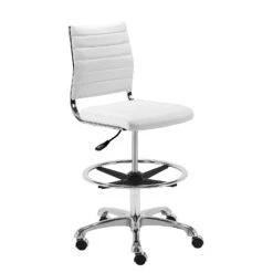 Euro Style Axel Adjustable Height Drafting Stool -Grayson-Living 10600WHT 2
