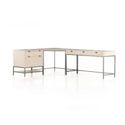 Four Hands Trey L-Shaped Desk System With Filing Cabinet 38 Four Hands Trey L-Shaped Desk System With Filing Cabinet -Grayson-Living 107322 003 13