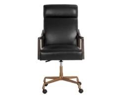 Sunpan Collin Office Chair - Brown - Cortina Black Leather 8 Sunpan Collin Office Chair - Brown - Cortina Black Leather -Grayson-Living 110540 2