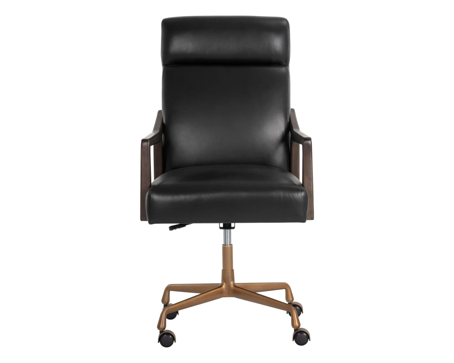 Sunpan Collin Office Chair - Brown - Cortina Black Leather 4 Sunpan Collin Office Chair - Brown - Cortina Black Leather - Image 4