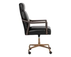 Sunpan Collin Office Chair - Brown - Cortina Black Leather 7 Sunpan Collin Office Chair - Brown - Cortina Black Leather -Grayson-Living 110540 3