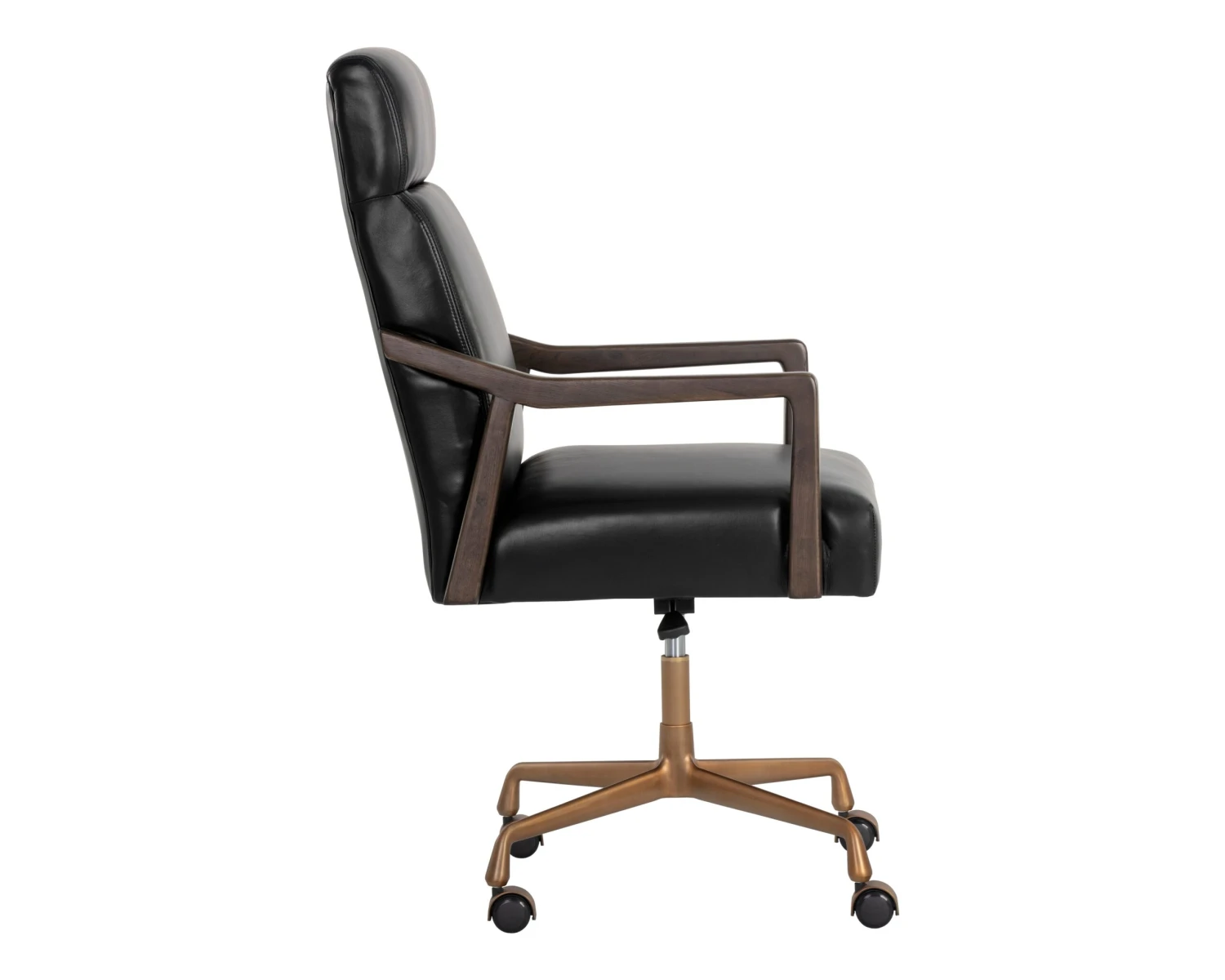 Sunpan Collin Office Chair - Brown - Cortina Black Leather 3 Sunpan Collin Office Chair - Brown - Cortina Black Leather - Image 3