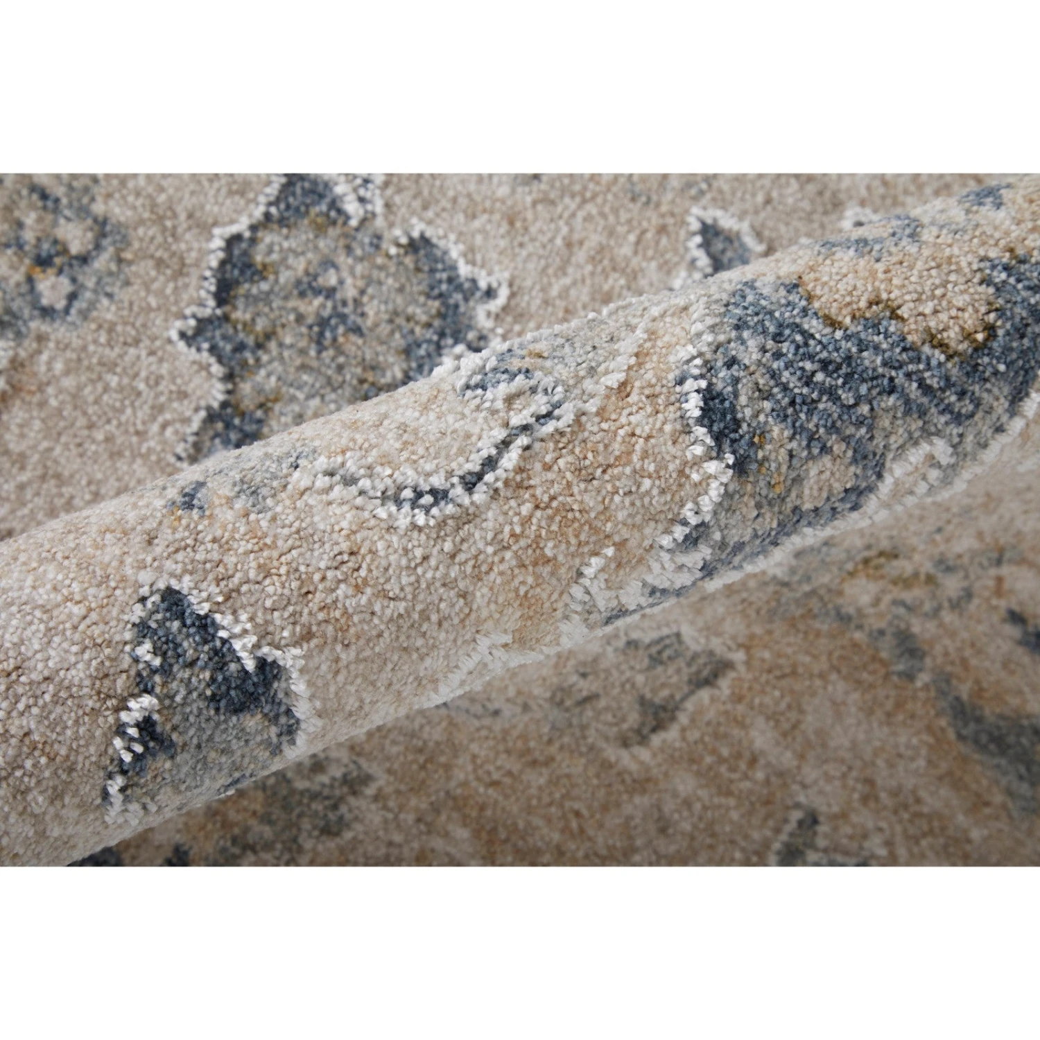 Feizy Pasha 39M7F Transitional Floral & Botanical In Ivory/Taupe/Blue 7 Feizy Pasha 39M7F Transitional Floral & Botanical In Ivory/Taupe/Blue - Image 7