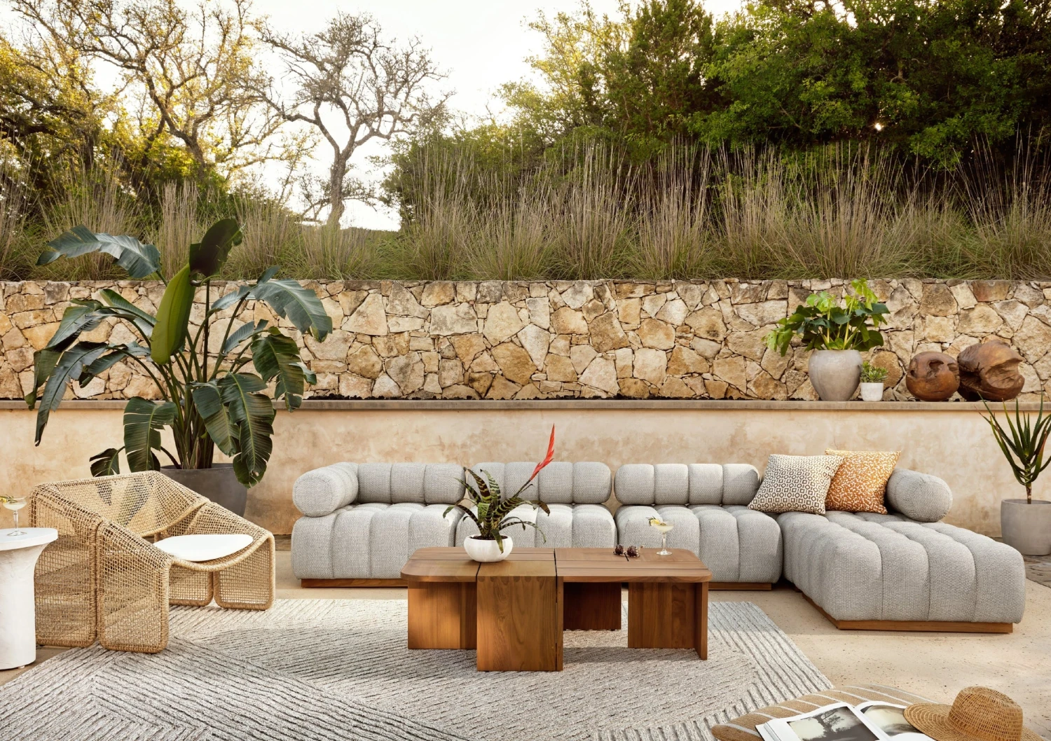 Four Hands Roma Outdoor 3 PC Sectional With Ottoman 11 Four Hands Roma Outdoor 3 PC Sectional With Ottoman - Image 11
