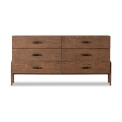 Four Hands Halston 6 Drawer Dresser-Terra Brown Ash -Grayson-Living 232428 001 FRT 1