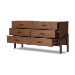 Four Hands Halston 6 Drawer Dresser-Terra Brown Ash -Grayson-Living 232428 001 OPN 1