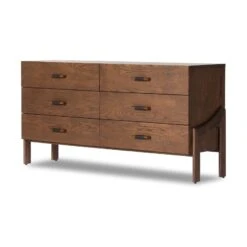 Four Hands Halston 6 Drawer Dresser-Terra Brown Ash