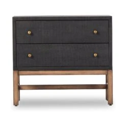 Four Hands Fiona Nightstand-Black Raffia 18 Four Hands Fiona Nightstand-Black Raffia -Grayson-Living 233437 001 FRT 1