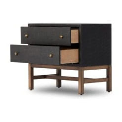 Four Hands Fiona Nightstand-Black Raffia 19 Four Hands Fiona Nightstand-Black Raffia -Grayson-Living 233437 001 OPN 1