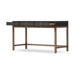 Four Hands Fiona Desk-Black Raffia 17 Four Hands Fiona Desk-Black Raffia -Grayson-Living 233438 001 OPN 1