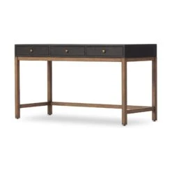 Four Hands Fiona Desk-Black Raffia