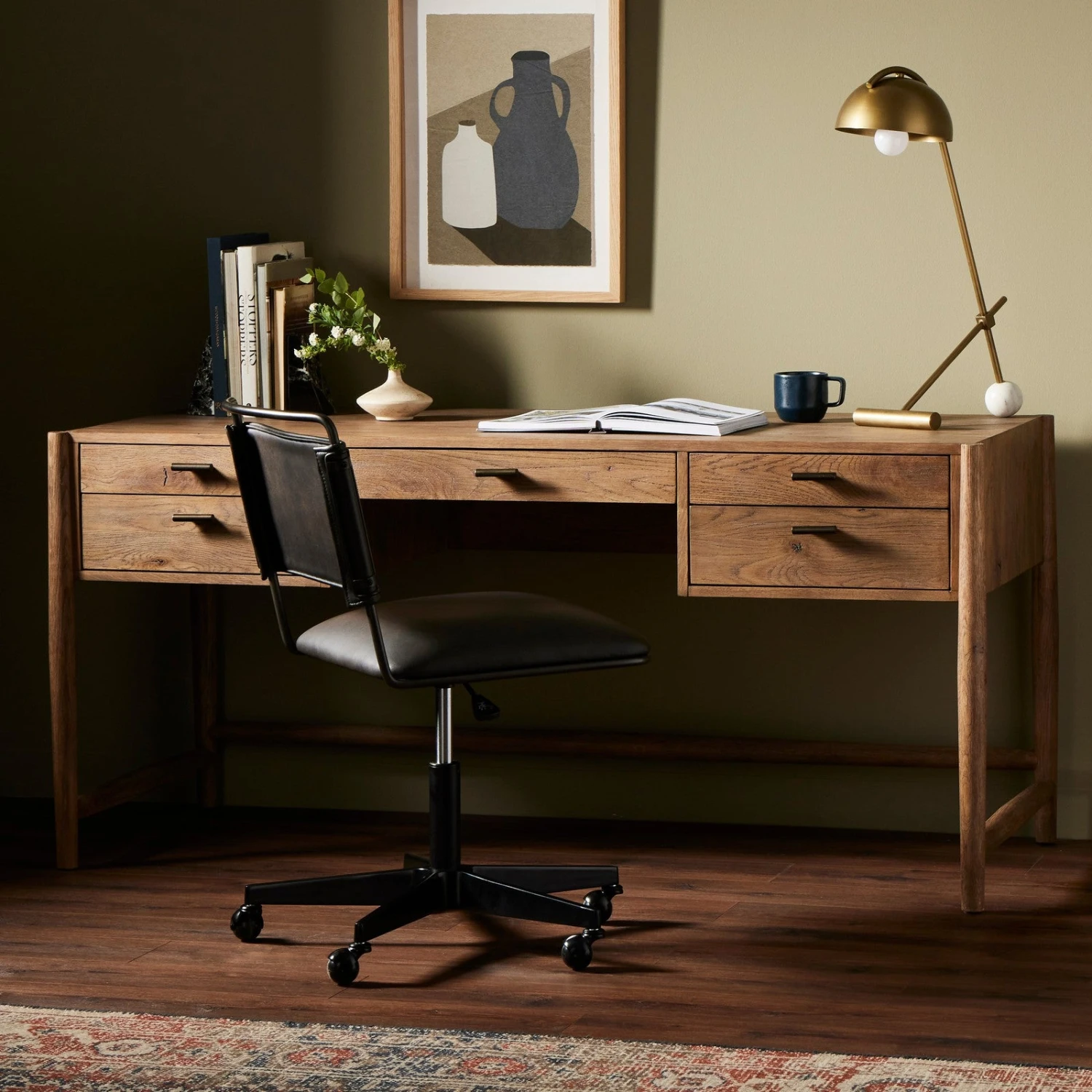 Four Hands Glenview Desk-Weathered Oak 2 Four Hands Glenview Desk-Weathered Oak - Image 2