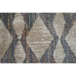 Feizy Mynka 39IFF Transitional Diamond In Tan/Ivory/Blue -Grayson-Living 279e1e09 a215 44a5 ace5 b5cbad7e77de