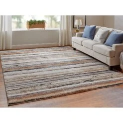 Feizy Gilmore 39MQF Modern Stripes In Ivory/Orange/Gray -Grayson-Living 3297b1aa15dc899bafa6de617aaab3a231ca73b3