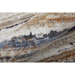 Feizy Gilmore 39MQF Modern Stripes In Ivory/Orange/Gray -Grayson-Living 4634e17c95f8cc3a7f94b7c938f3b3a0a375984a