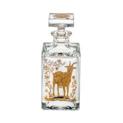 Vista Alegre Golden Whisky Decanter With Gold Sheep