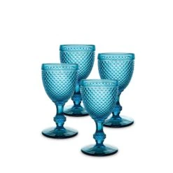 Vista Alegre Bicos Blue Water Goblets Blue - Set Of 4