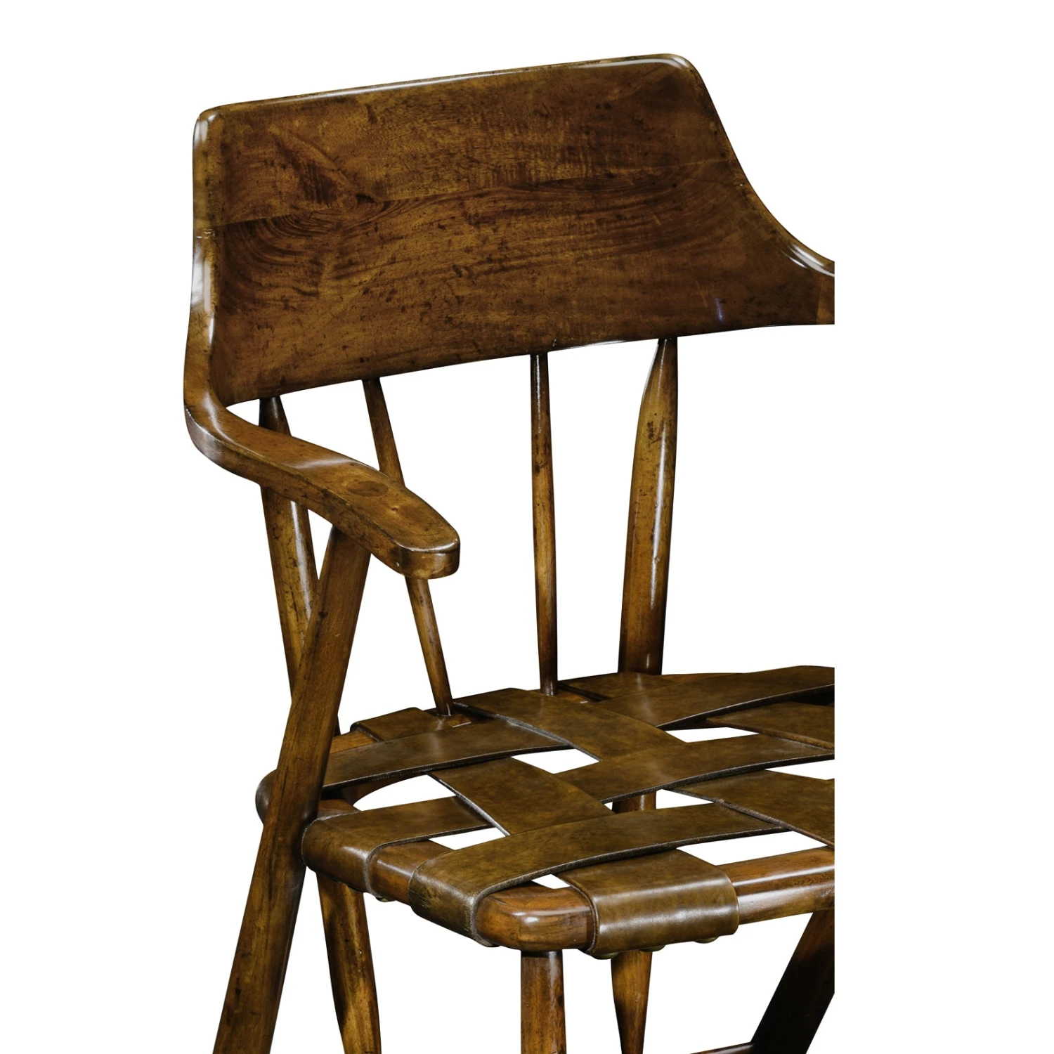 Jonathan Charles Curated Walnut Smokers Armchair With Leather Seat (492783-WAL-L002) - Set Of 2 4 Jonathan Charles Curated Walnut Smokers Armchair With Leather Seat (492783-WAL-L002) - Set Of 2 - Image 4