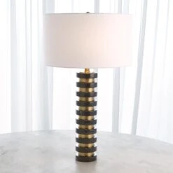 Global Views Marble Stack Lamp - Black