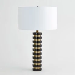 Global Views Marble Stack Lamp - Black 9 Global Views Marble Stack Lamp - Black -Grayson-Living 56742
