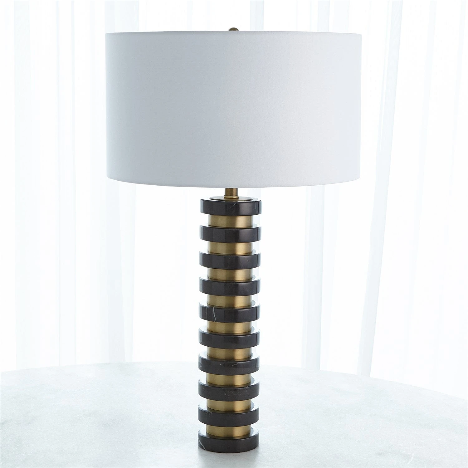 Global Views Marble Stack Lamp - Black 5 Global Views Marble Stack Lamp - Black - Image 5