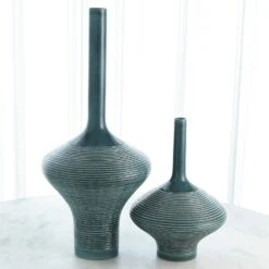 Global Views Ridged Bottle - Azure