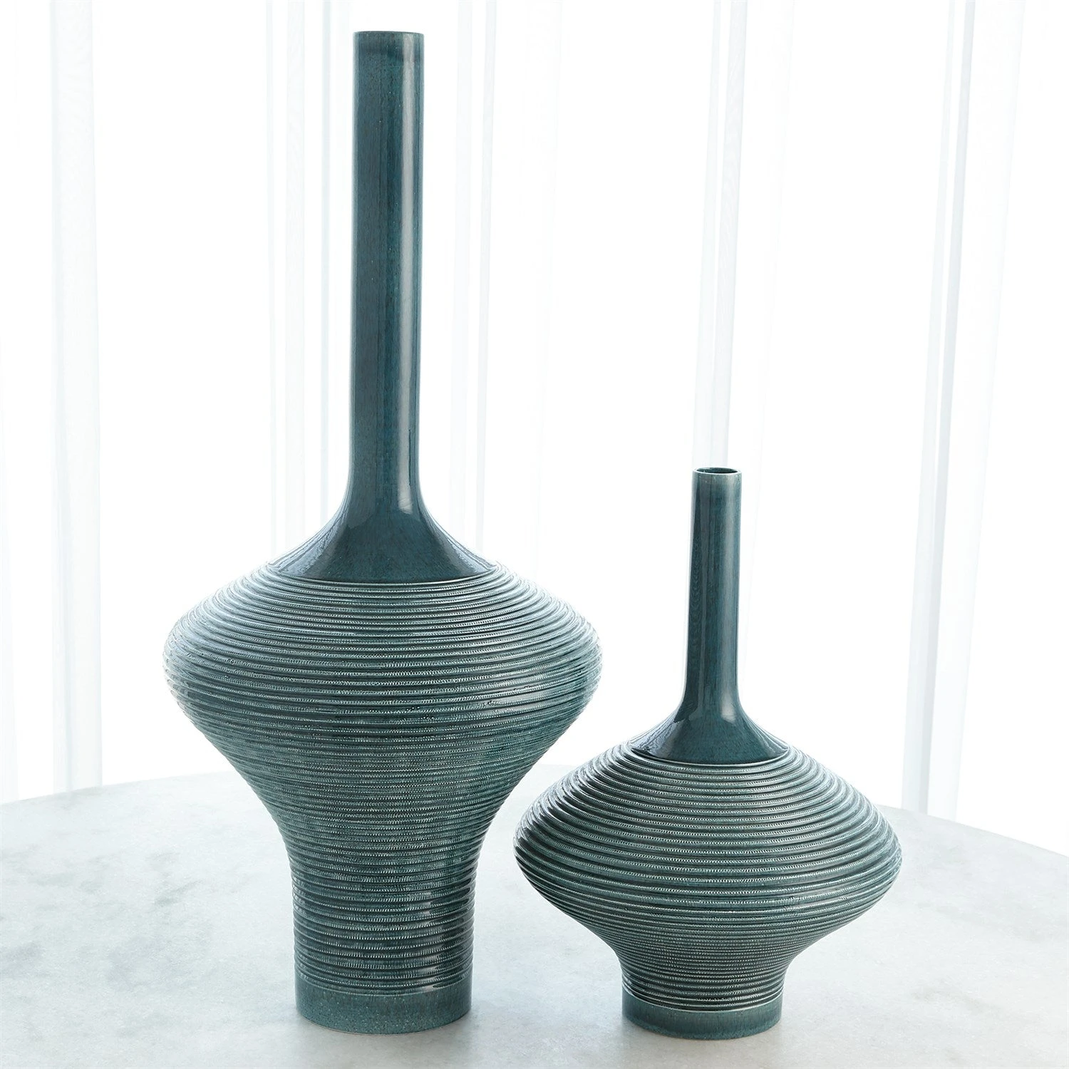 Global Views Ridged Bottle - Azure 1 Global Views Ridged Bottle - Azure