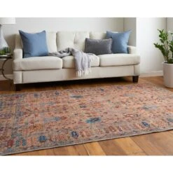 Feizy Rawlins 39HPF Transitional Moroccan In Tan/Pink/Blue -Grayson-Living 58167ede1103bd7387dd09e1a1d7405fd8acd307