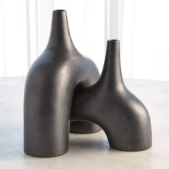 Global Views Stretch Vase - Black -Grayson-Living 58264