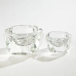 Global Views Multi Facet Crystal Bowl - Clear
