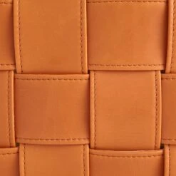 Global Views Soft Woven Leather Basket - Orange -Grayson-Living 59047