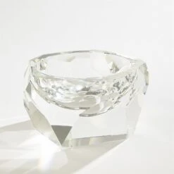 Global Views Multi Facet Crystal Bowl - Clear -Grayson-Living 59099