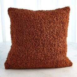 Global Views Textured Boucle Pillow - Rust