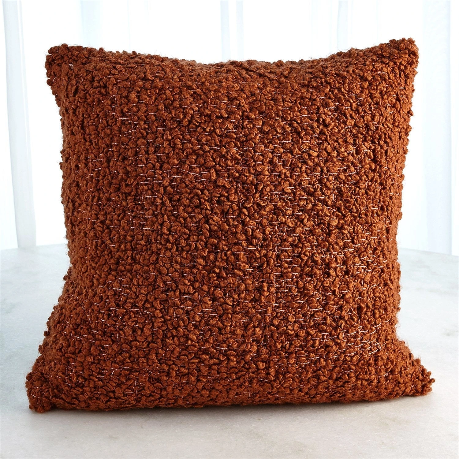 Global Views Textured Boucle Pillow - Rust 1 Global Views Textured Boucle Pillow - Rust