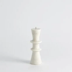 Global Views Double Flair Candle Stand - White