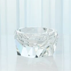 Global Views Multi Facet Crystal Bowl - Clear -Grayson-Living 61006
