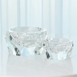 Global Views Multi Facet Crystal Bowl - Clear -Grayson-Living 61014