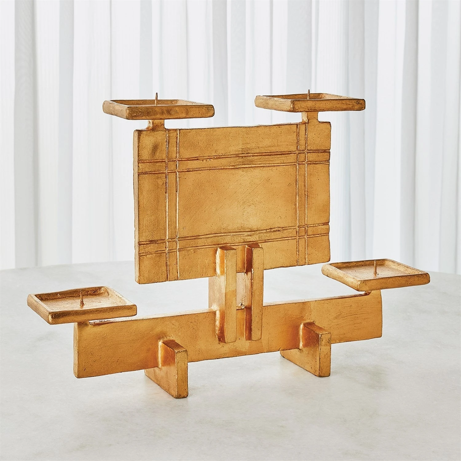 Global Views Industrial Era Candleholder - Gold DSC 2 Global Views Industrial Era Candleholder - Gold DSC - Image 2