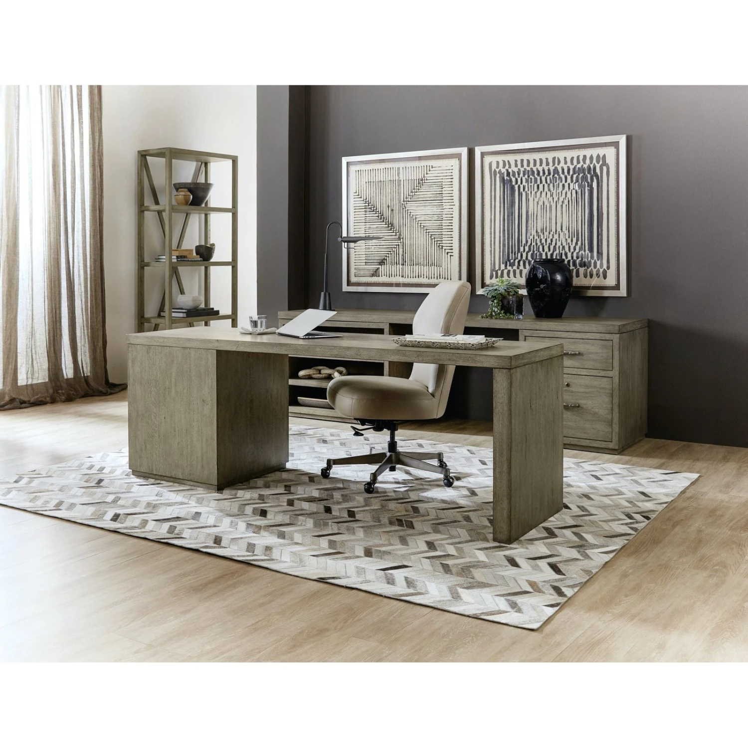 Hooker Furniture Linville Falls Desk With Small File And Open - 96" 2 Hooker Furniture Linville Falls Desk With Small File And Open - 96" - Image 2