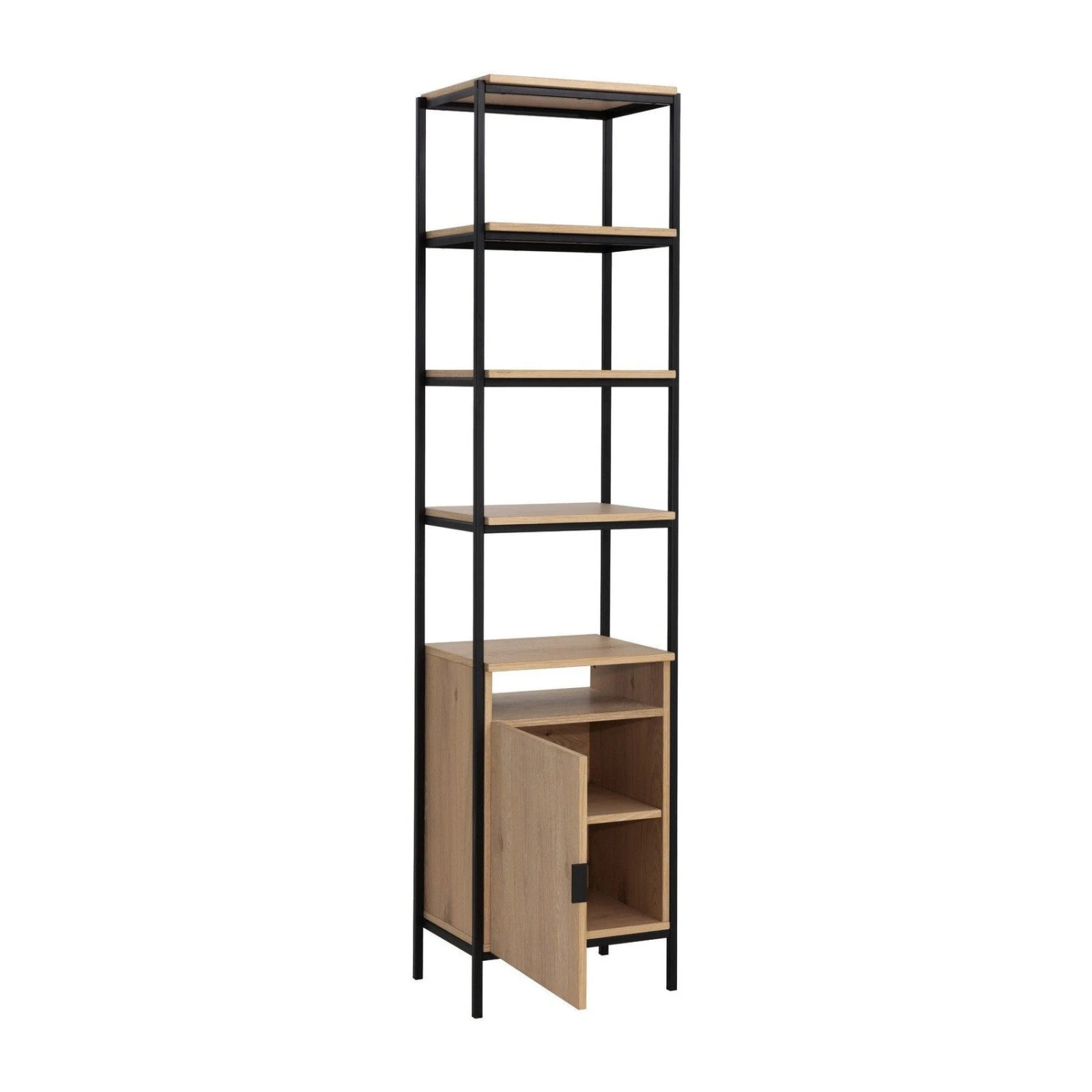 Sunpan Ambrose Modular Bookcase - Small - Rustic Oak - Black 2 Sunpan Ambrose Modular Bookcase - Small - Rustic Oak - Black - Image 2