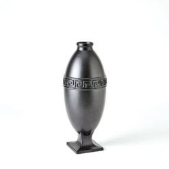Global Views Greek Key Vase & Bowl - Black -Grayson-Living 71109